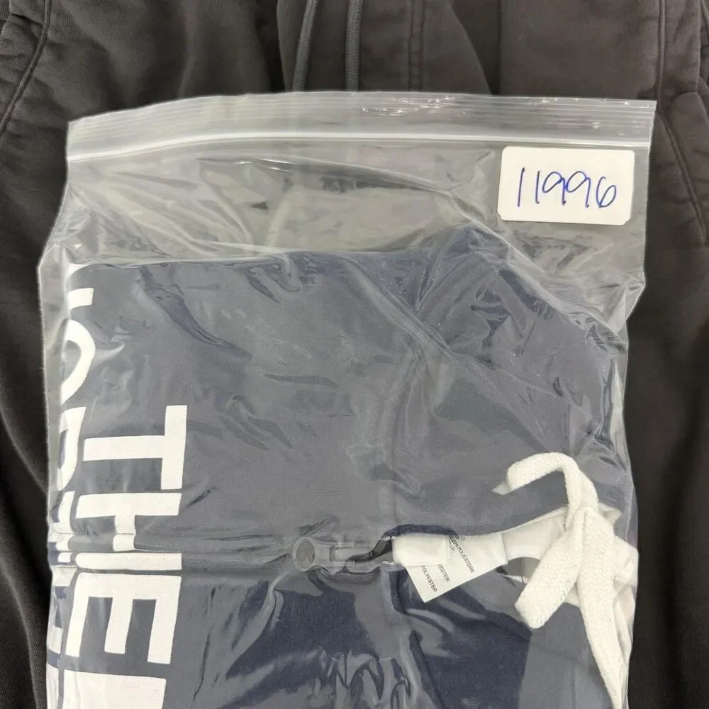 The North Face Hoodie Mens Large Blue Full Zip Graphic Logo Fleece Sweatshirt
